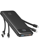 charmast vista frontal del power bank con diseño compacto y capacidad alta