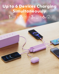 charmast puertos exteriores USB-C y USB-A visibles para múltiples conexiones