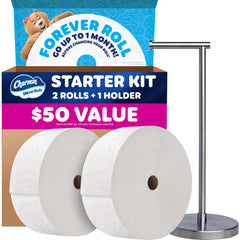 Charmin empaque frontal del starter kit mostrando duración