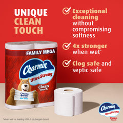 Charmin rollo primer plano texturizado que muestra durabilidad húmeda