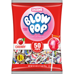 Charms bolsa frontal mostrando 50 Blow Pops, ideal para fiestas