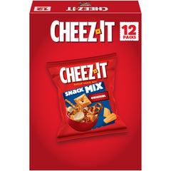 Cheez-It caja frontal mostrando 12 paquetes, perfecta para llevar