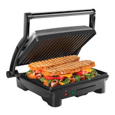 Chefman vista frontal de la prensa que facilita preparar paninis rápidamente