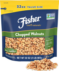 CHEF'S NATURALS frente del paquete con nueces picadas, conveniencia inmediata
