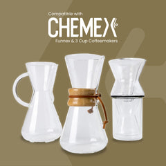 Chemex filtro macro textura de fibra densa que retiene aceites