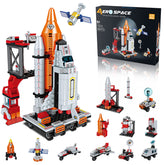 chenxuanbro caja frontal del set espacial mostrando modelo y piezas, ideal para regalo