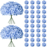 Cherica paquete frontal con 65 hortensias azules listo para decorar