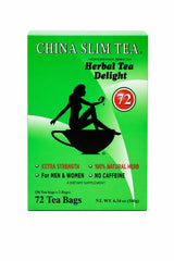 China Slim Tea caja frontal mostrando 72 bolsitas y conveniencia
