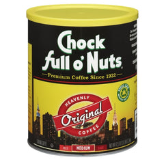 Chock Full o' Nuts lata frente mostrando diseño y conservación