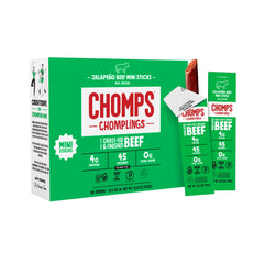 Chomps empaque frontal mostrando 24 unidades y conveniencia