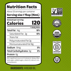 Chosen Foods textura del aceite en cucharada para ver pureza y brillo