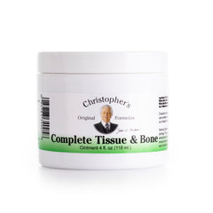 Christopher's envase frontal de Complete Tissue & Bone Ointment mostrando etiqueta clara y tamaño