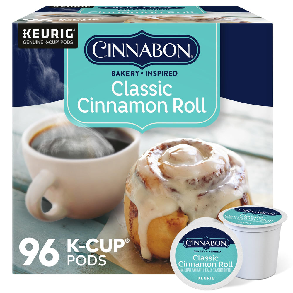 Cinnabon caja frontal mostrando diseño y conveniencia de sabor clásico