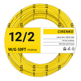 CIRENKO cable 12/2 vista frontal del rollo, facilita corte y almacenamiento