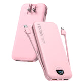 citicr frontal del power bank rosa mostrando diseño compacto y portabilidad