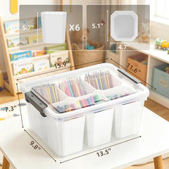 Citylife caja transparente con tornillos y lápices para identificar contenido inmediatamente