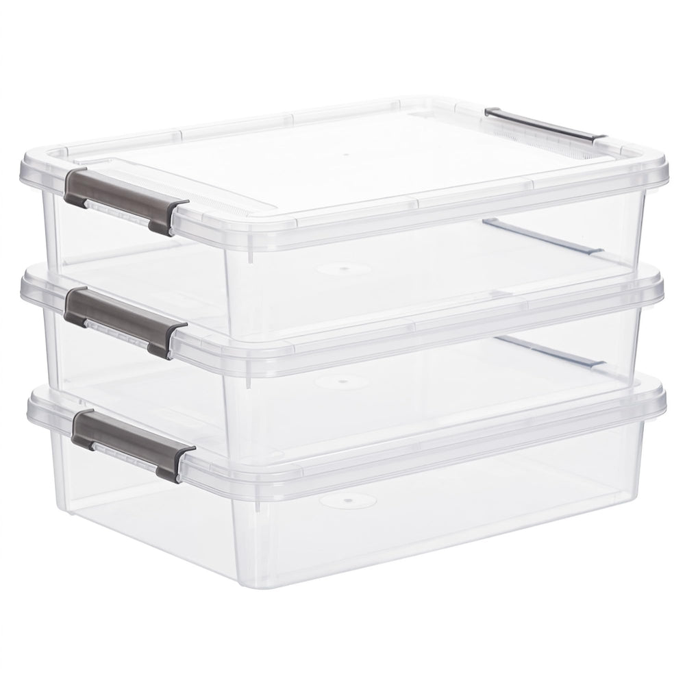 Citylife vista frontal de las cajas transparentes con tapa, fácil identificación