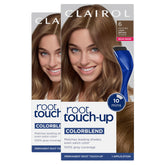 Clairol pack frontal mostrando envase y marca, solución rápida para raíces
