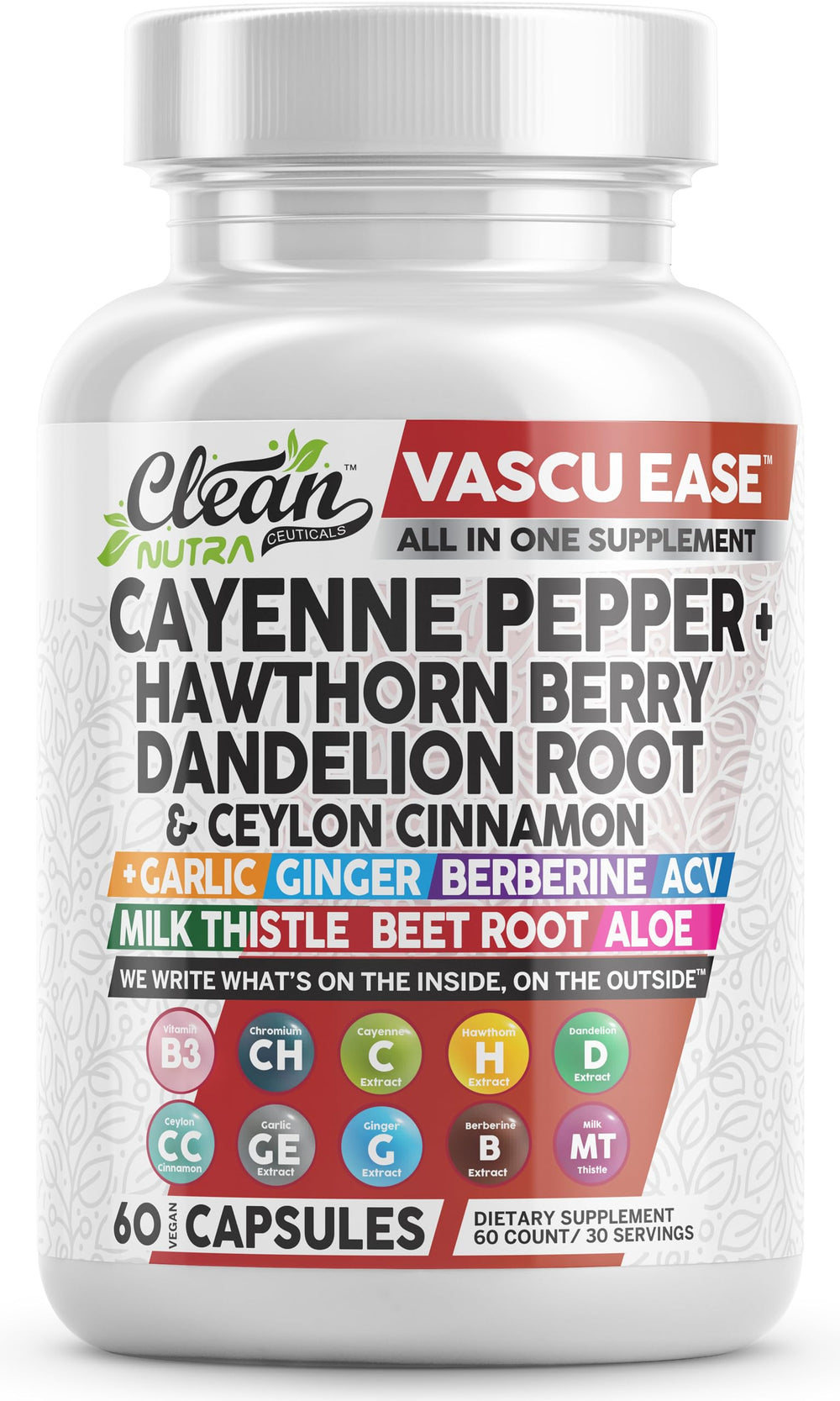 Clean Nutraceuticals vista frontal del envase que facilita elección