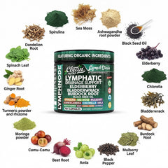 Clean Nutraceuticals detalle de la etiqueta con lista de ingredientes orgánicos