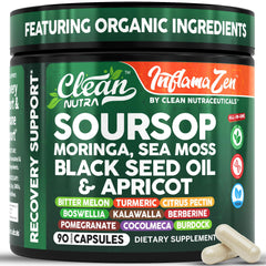 Clean Nutraceuticals frasco frontal mostrando 90 cápsulas y diseño claro