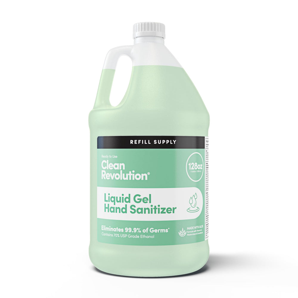 Clean Revolution envase frontal 128 oz mostrando tamaño y ahorro