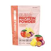 Clean Simple Eats empaque frontal mostrando sabor piña maracuyá y beneficio refrescante