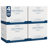 Clean Skin Club paquete frontal mostrando 4 packs con 200 toallas, conveniencia inmediata