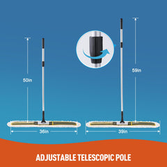 CLEANHOME mango extendible de metal resistente, ajuste telescópico anticorrosión