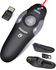 CLIKBUTM vista frontal del presentador con botones ergonómicos y control cómodo