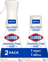 Clorox boquilla frontal mostrando envase y beneficio de desinfección rápida