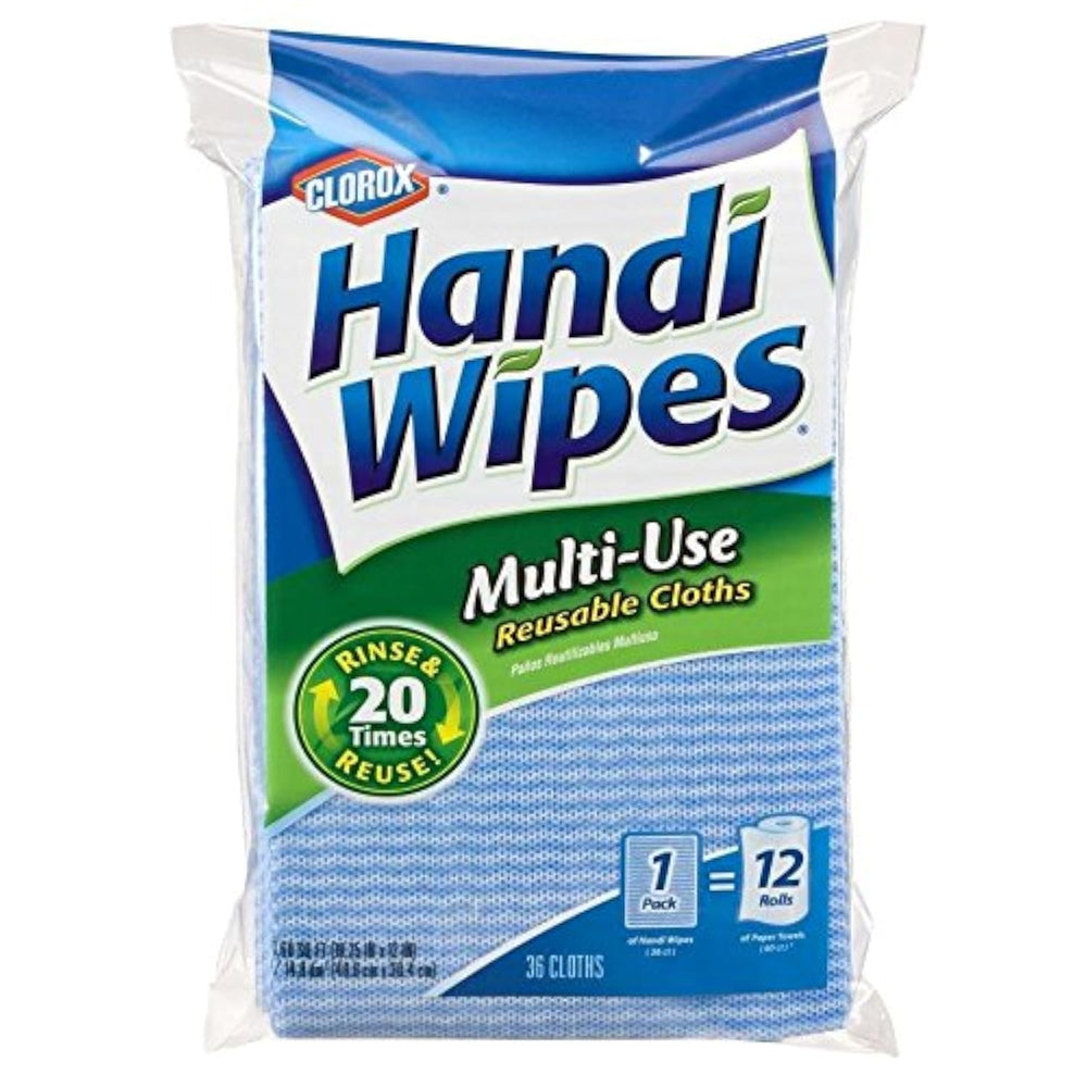 Clorox empaque frontal mostrando 36 paños reutilizables y su ahorro