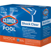 Clorox Pool&Spa empaque frontal mostrando paquete de 12 unidades y uso rápido
