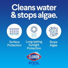 CLOROX Pool&Spa primer plano de tableta 3 pulgadas destacando textura y disolución controlada