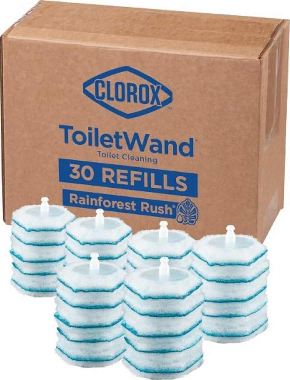 Clorox empaque frontal con recambios Rainforest Rush, limpieza rápida