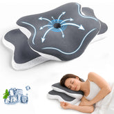 CloudNook vista frontal del empaque mostrando la almohada y beneficios