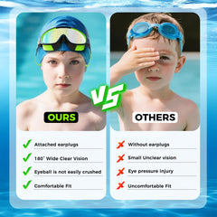 CMBJJU niña usando gafas en piscina, ajuste estable y fácil de colocar