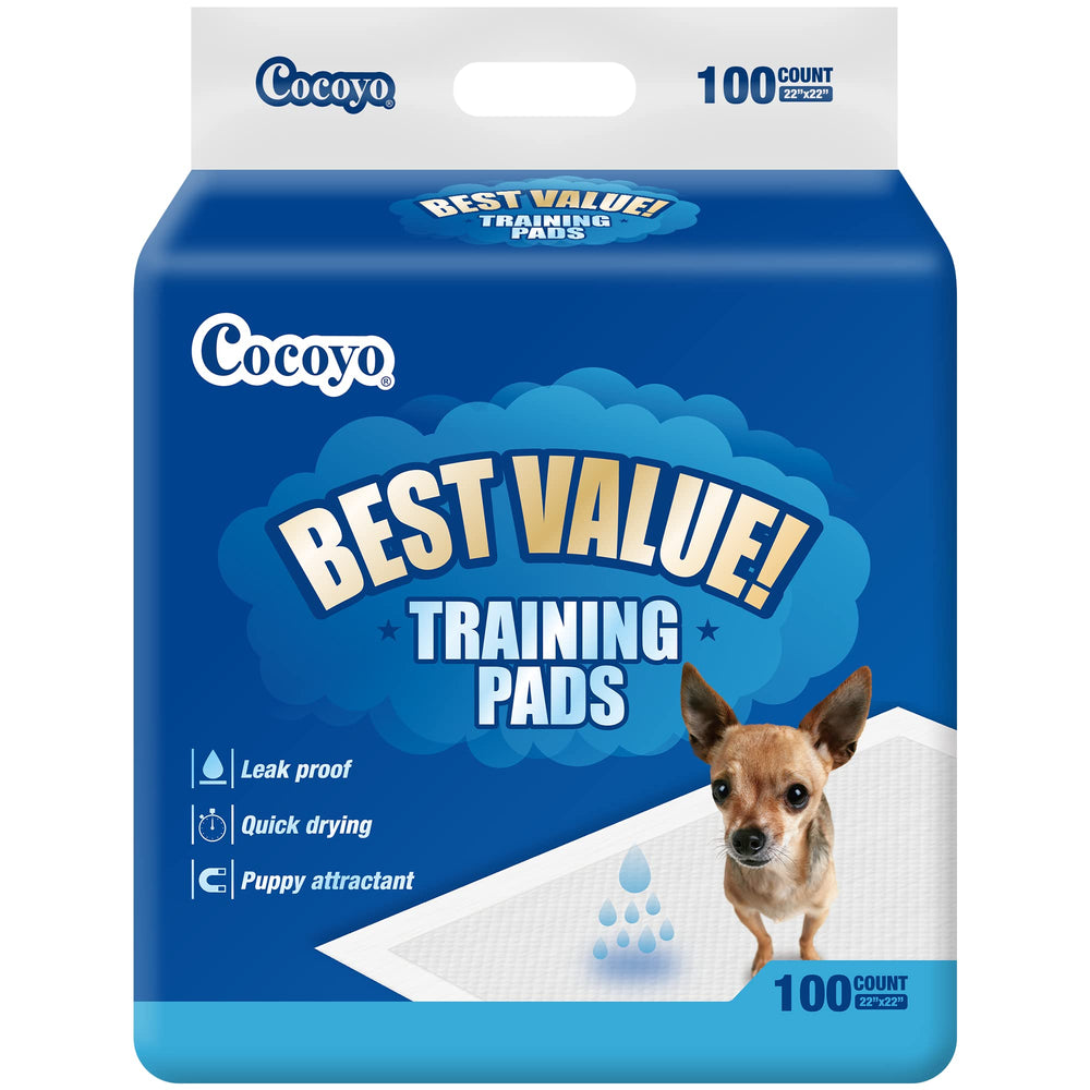 COCOYO empaque frontal mostrando 100 almohadillas para ahorro y entrenamiento