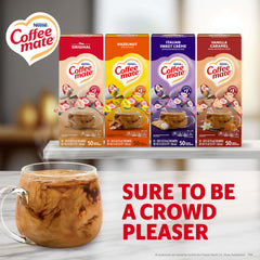 Coffee mate detalle de porción abierta listo para verter con limpieza