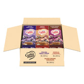 Coffee mate frente de la caja dispensadora mostrando variedad y orden