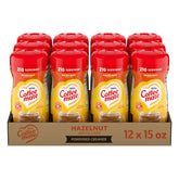 Coffee Mate lata frente mostrando sabor avellana y conveniencia