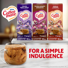 Coffee mate monodosis en primer plano fácil de abrir y verter