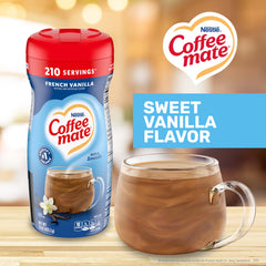 Coffee Mate textura en polvo en primer plano para apreciar fina mezcla y fácil disolución