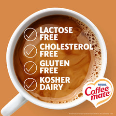 Coffee Mate polvo visto de cerca textura fina y disolución fácil