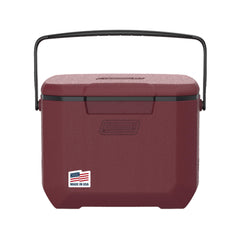 Coleman Chiller vista frontal mostrando diseño y color cranberry, fácil identificación