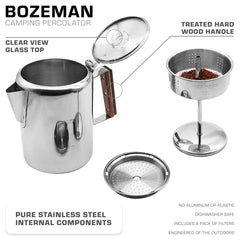 COLETTI Bozeman tapa de vidrio para ver percolación y obtener control visual