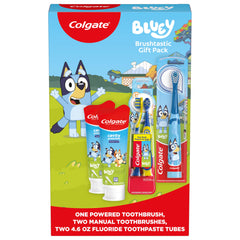 Colgate Bluey imagen del paquete frontal, atractivo que motiva el cepillado