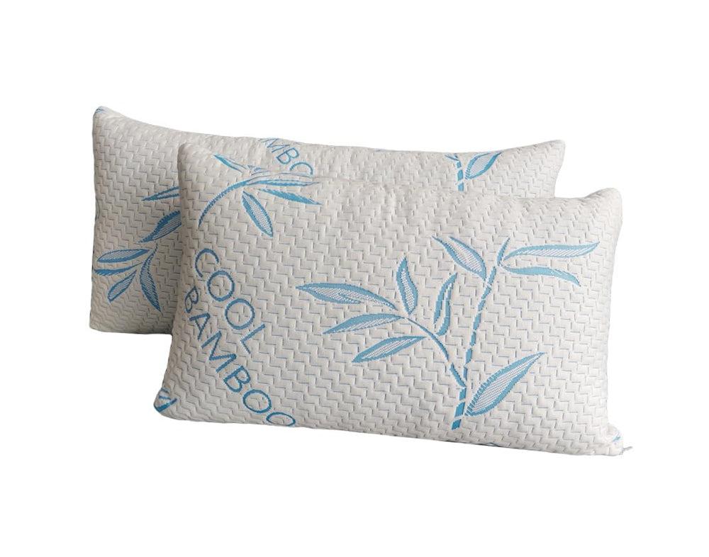 ComfySleep almohadas king frontales mostrando el paquete doble y soporte consistente