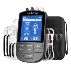 Comfytemp imagen frontal del estimulador mostrando controles y diseño portátil