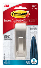 Command gancho frontal satinado níquel mostrando diseño y acabado elegante